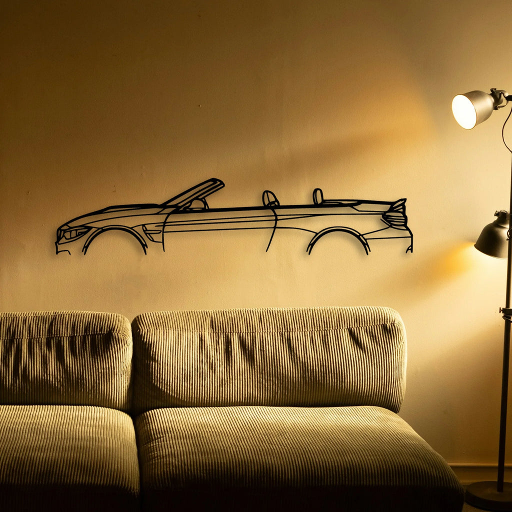 M4 F83 Cabrio Classic Silhouette Metal Wall Art - Tinvibe