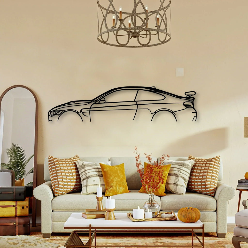 M4 GTS F82 Classic Silhouette Metal Wall Art - Tinvibe