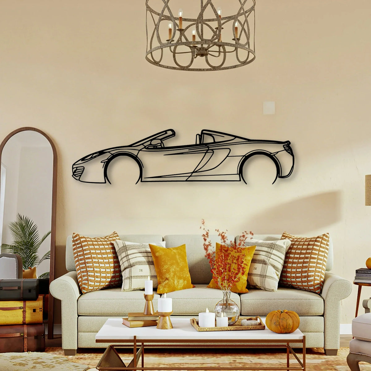 MP4 12C Spider Classic Silhouette Metal Wall Art - Tinvibe