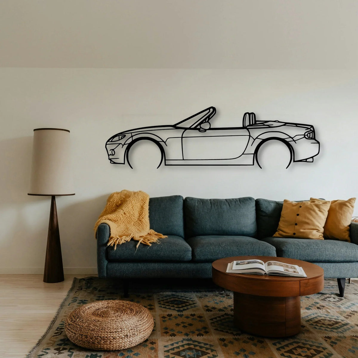 MX 5 2007 Cabrio Classic Silhouette Metal Wall Art - Tinvibe