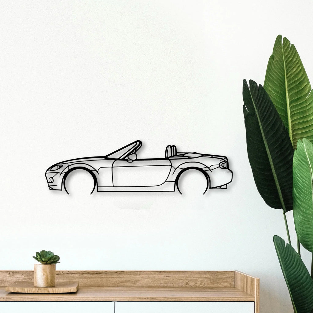MX 5 2007 Cabrio Classic Silhouette Metal Wall Art - Tinvibe