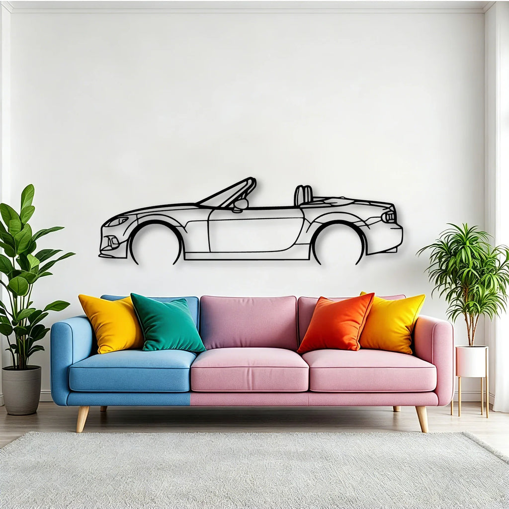 MX 5 NC 2014 Classic Silhouette Metal Wall Art - Tinvibe