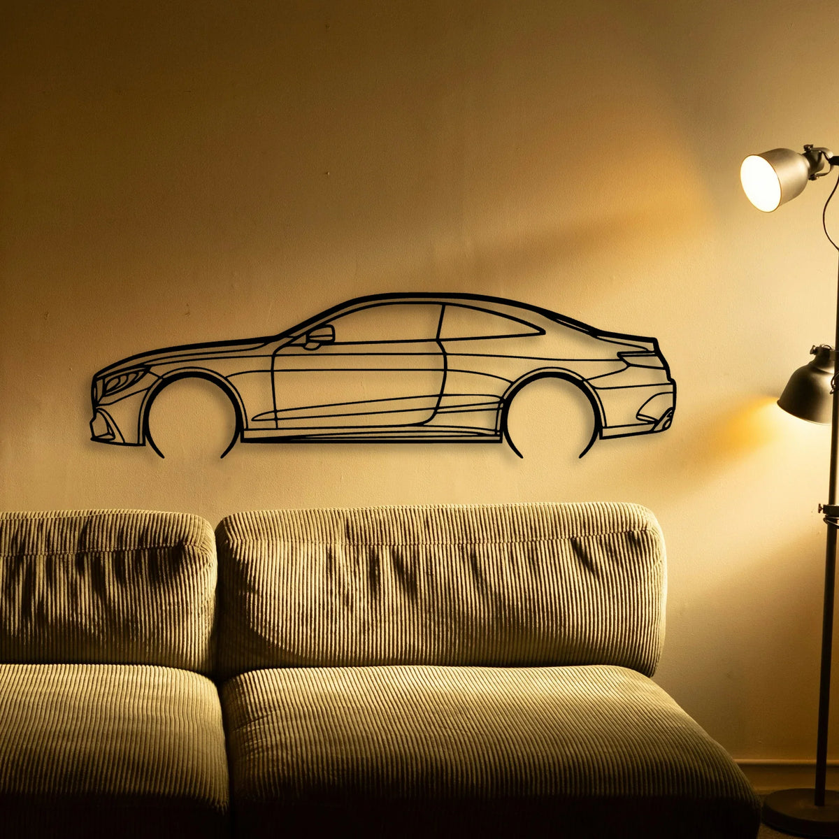 Mercedes S63 Coupe 2 Classic Silhouette Metal Wall Art - Tinvibe