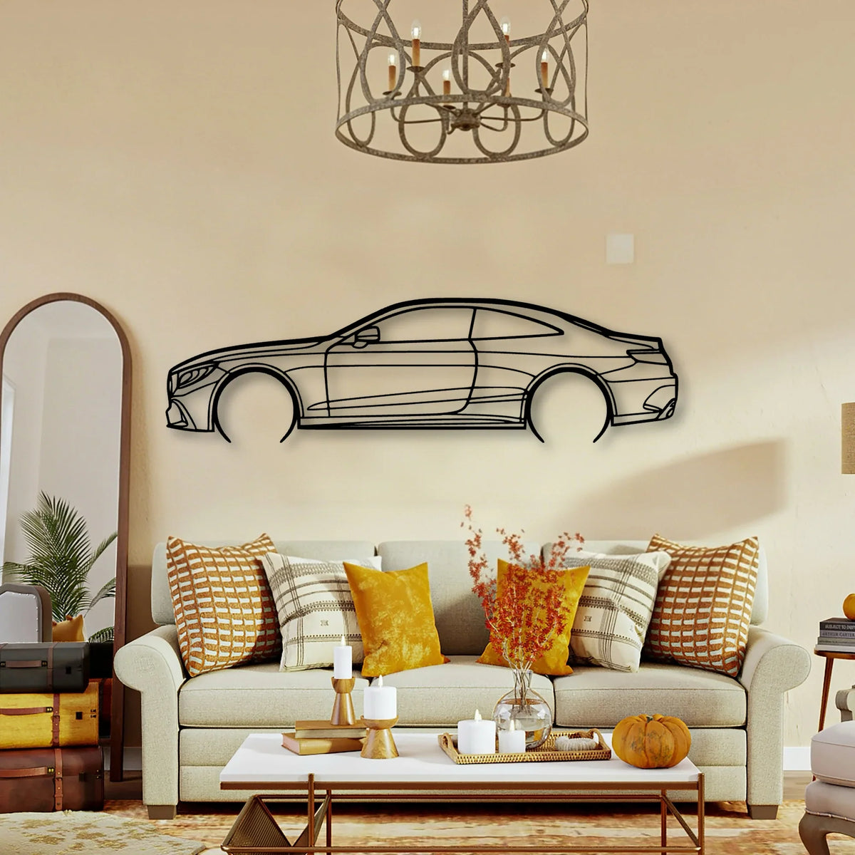 Mercedes S63 Coupe 2 Classic Silhouette Metal Wall Art - Tinvibe