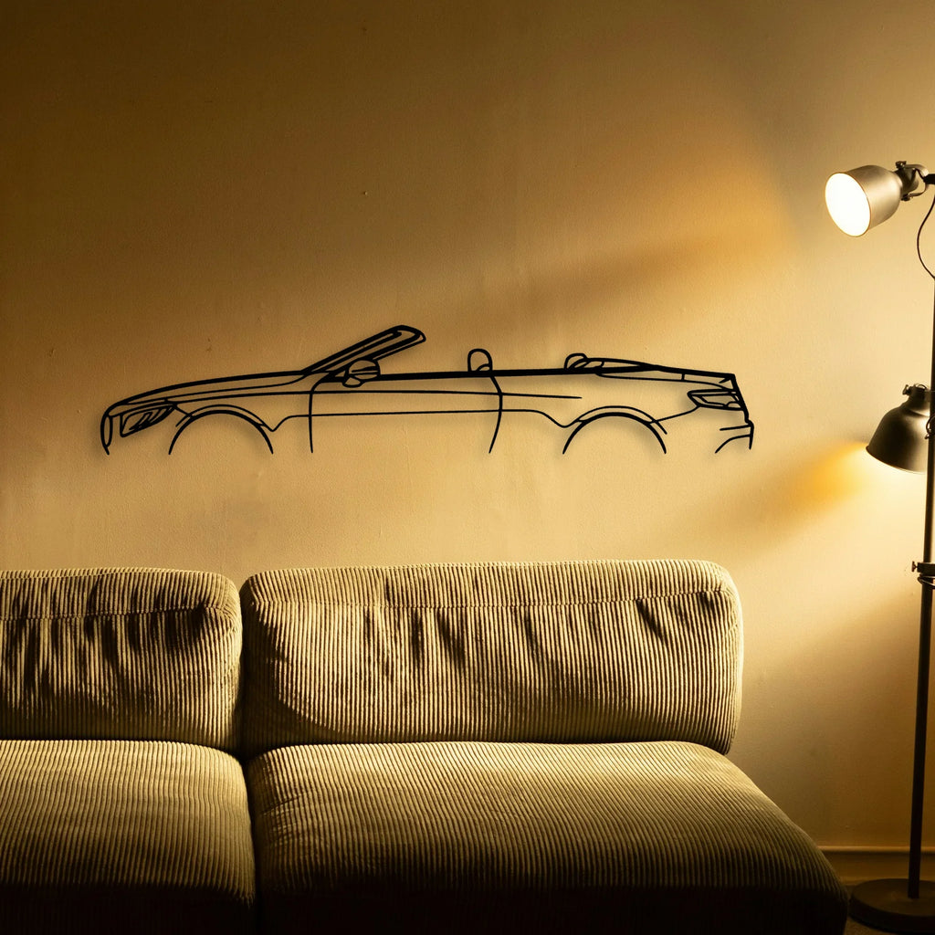 Mercedes S63 AMG Cabrio Classic Silhouette Metal Wall Art - Tinvibe