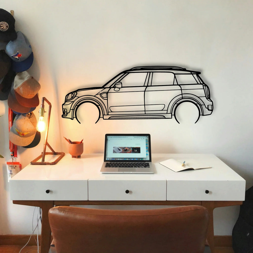 Mini Countryman 2018 Classic Silhouette Metal Wall Art - Tinvibe
