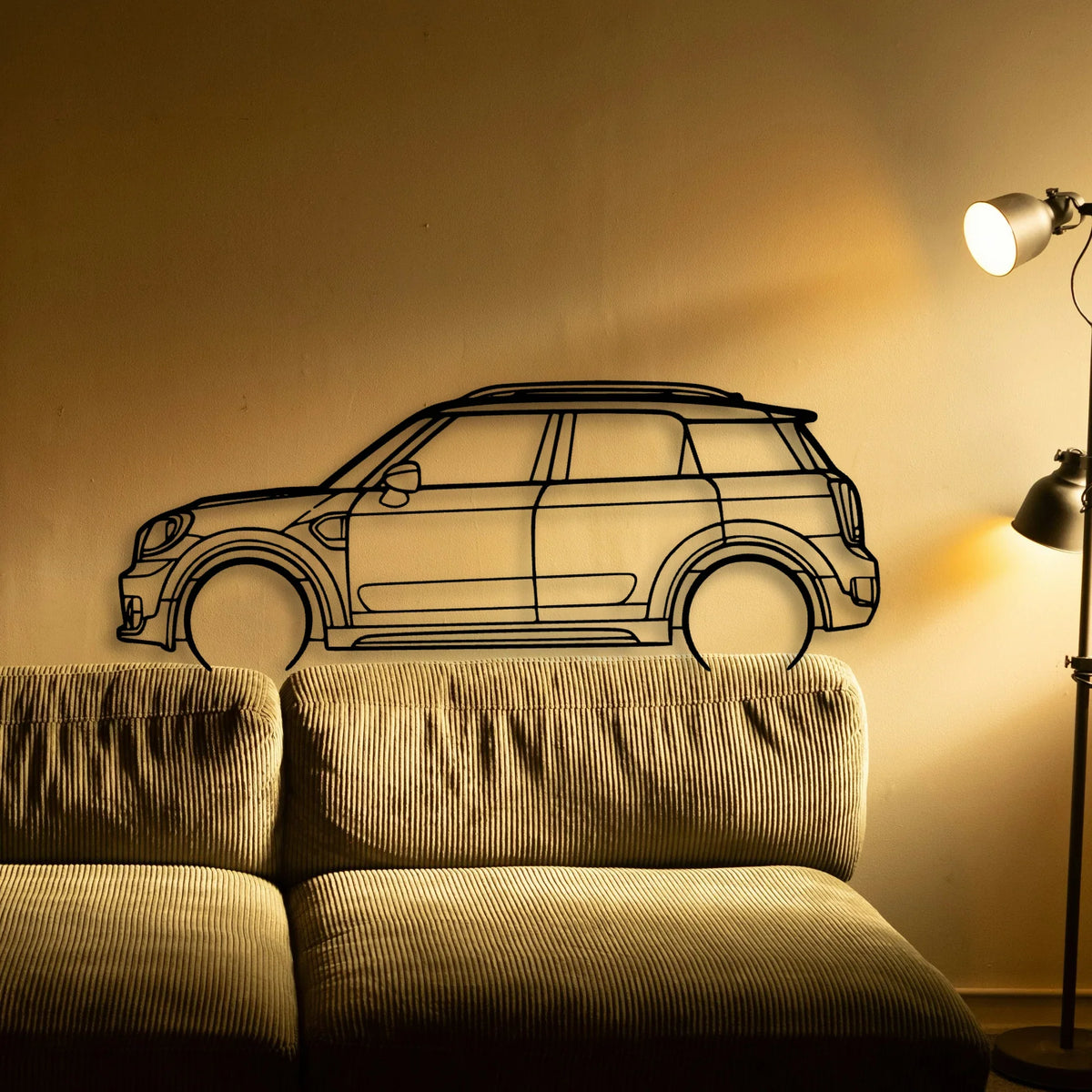 Mini Countryman 2018 Classic Silhouette Metal Wall Art - Tinvibe