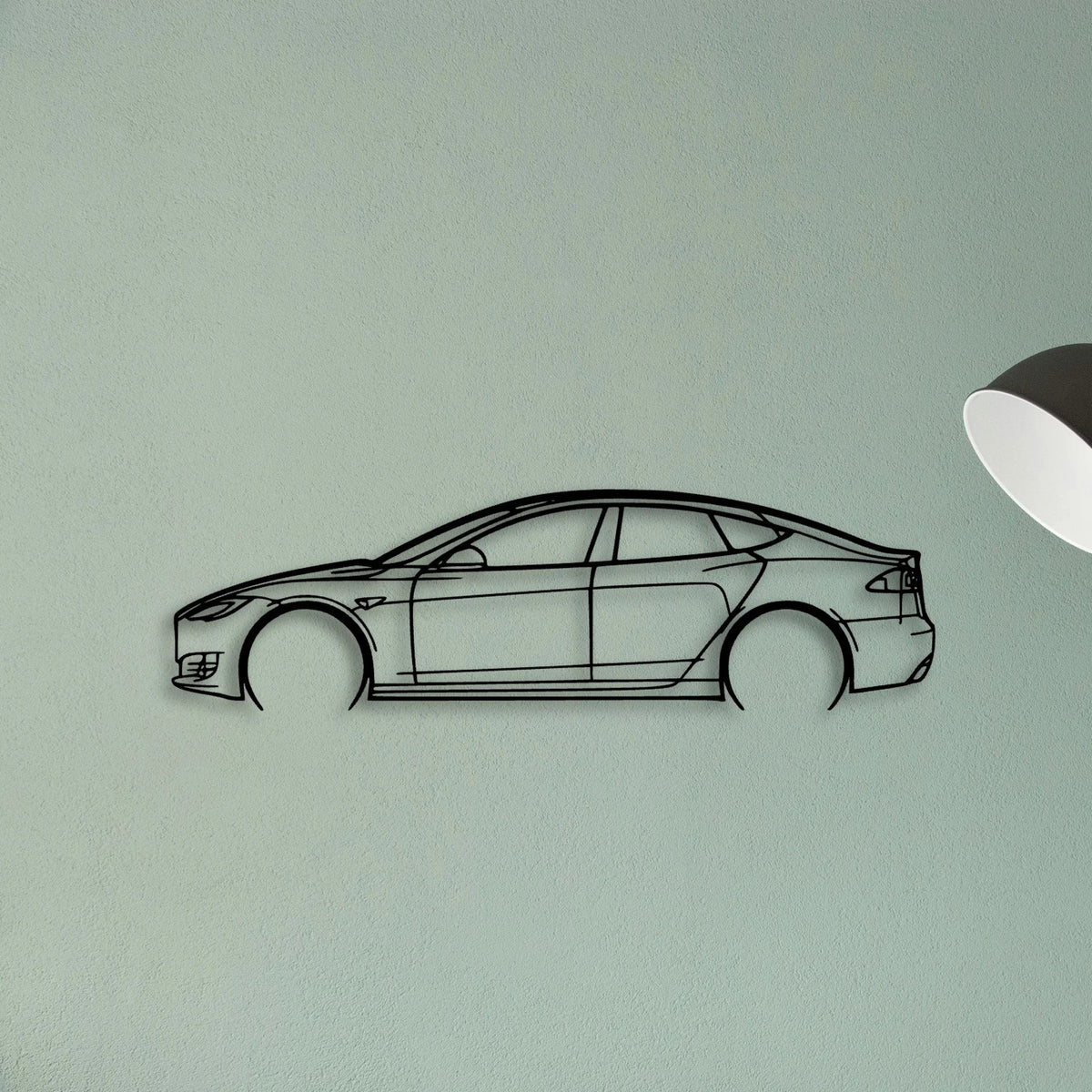 Model S 2017 Classic Silhouette Metal Wall Art - Tinvibe