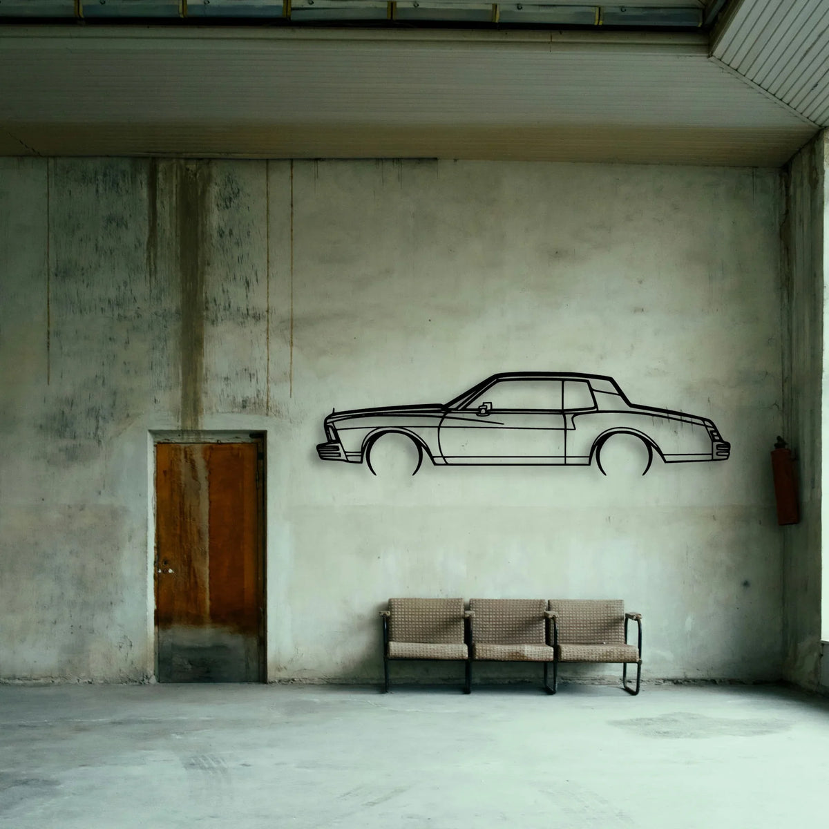 Monte Carlo 1978 Classic Silhouette Metal Wall Art - Tinvibe