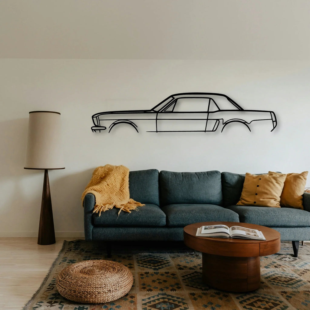 Mustang 1965 2 Classic Silhouette Metal Wall Art - Tinvibe
