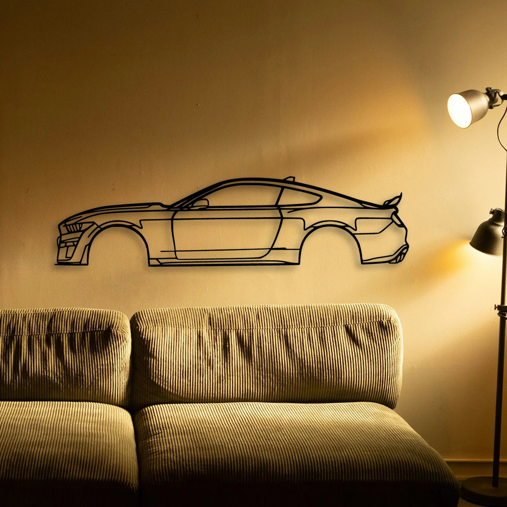 Mustang GT500 Classic Silhouette Metal Wall Art - Tinvibe