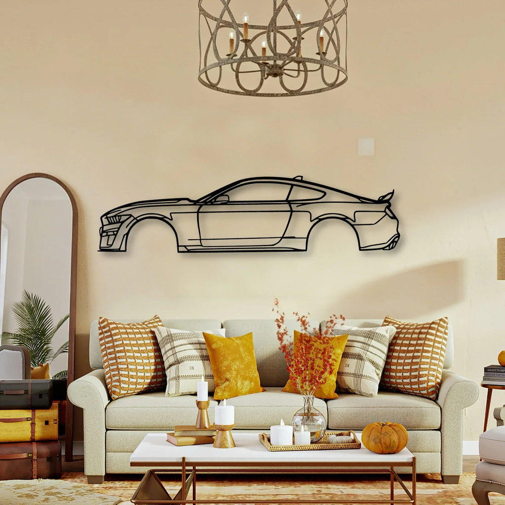 Mustang GT500 Classic Silhouette Metal Wall Art - Tinvibe