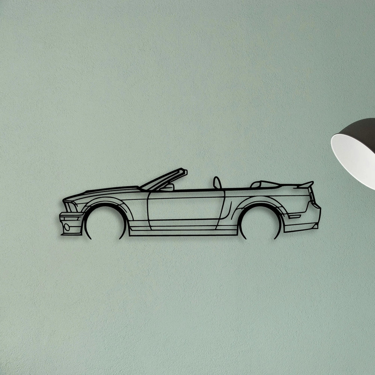 Mustang GT500 2008 Cabrio Classic Silhouette Metal Wall Art - Tinvibe