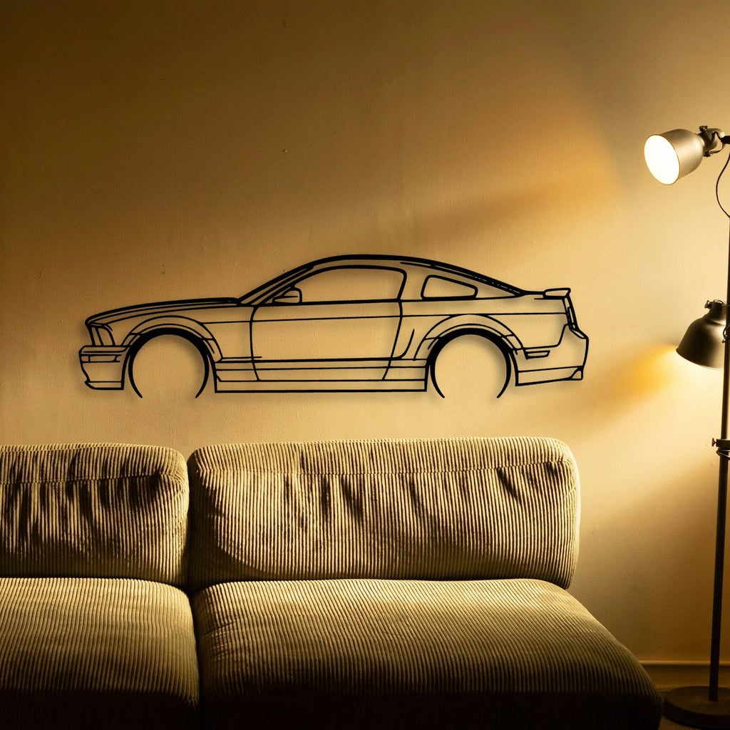 Mustang GT 2005 Classic Silhouette Metal Wall Art - Tinvibe