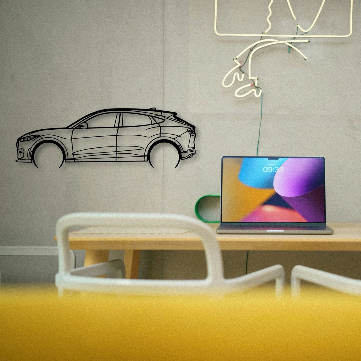 Mustang Mach E GT 2 Classic Silhouette Metal Wall Art - Tinvibe