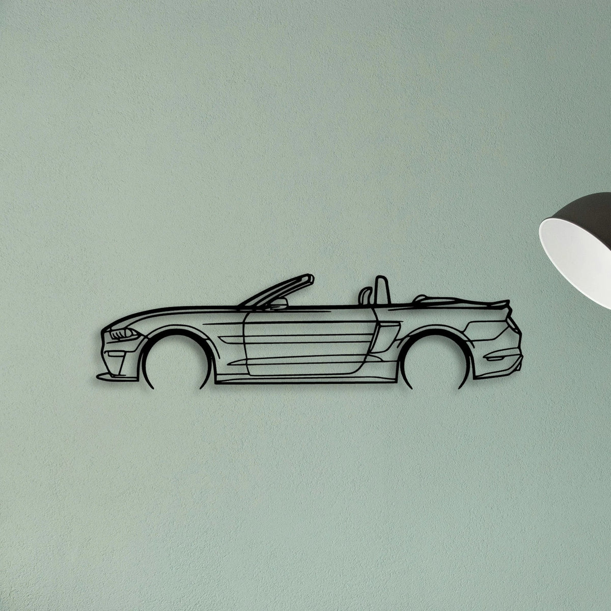 Mustang S550 Convertible 2019 Classic Silhouette Metal Wall Art - Tinvibe