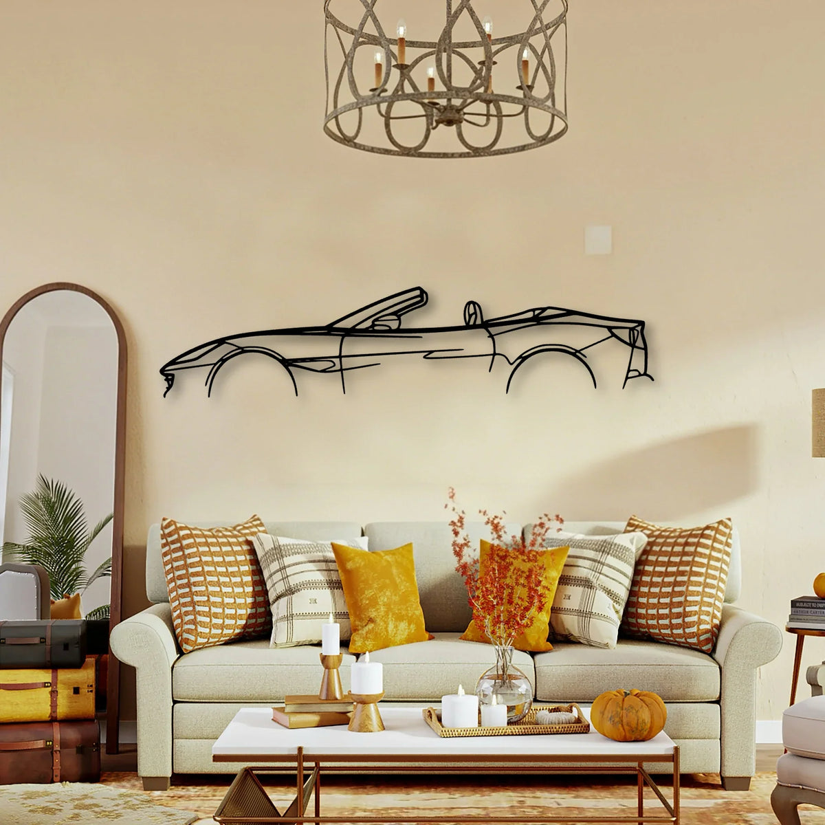 Portofino TOP Down Classic Silhouette Metal Wall Art - Tinvibe