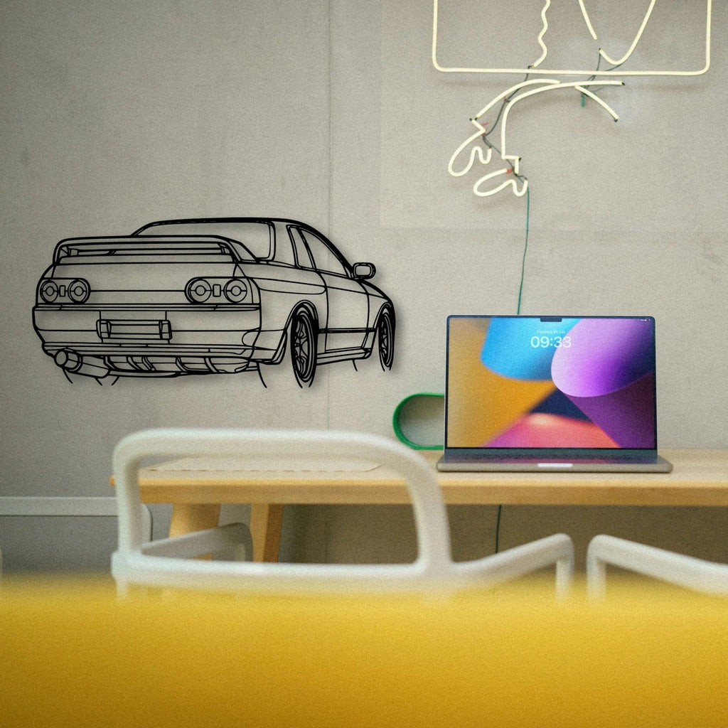 R32 GTR Nismo Angle Classic Silhouette Metal Wall Art - Tinvibe