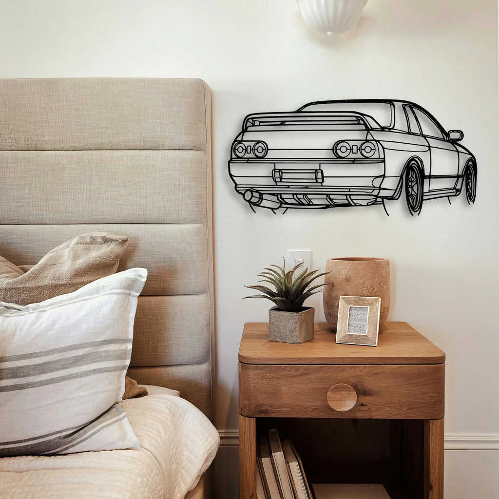 R32 GTR Nismo Angle Classic Silhouette Metal Wall Art - Tinvibe