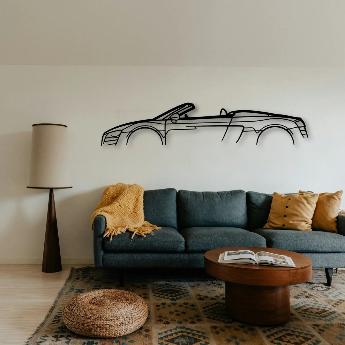 R8 Spyder MK1 Classic Silhouette Metal Wall Art - Tinvibe