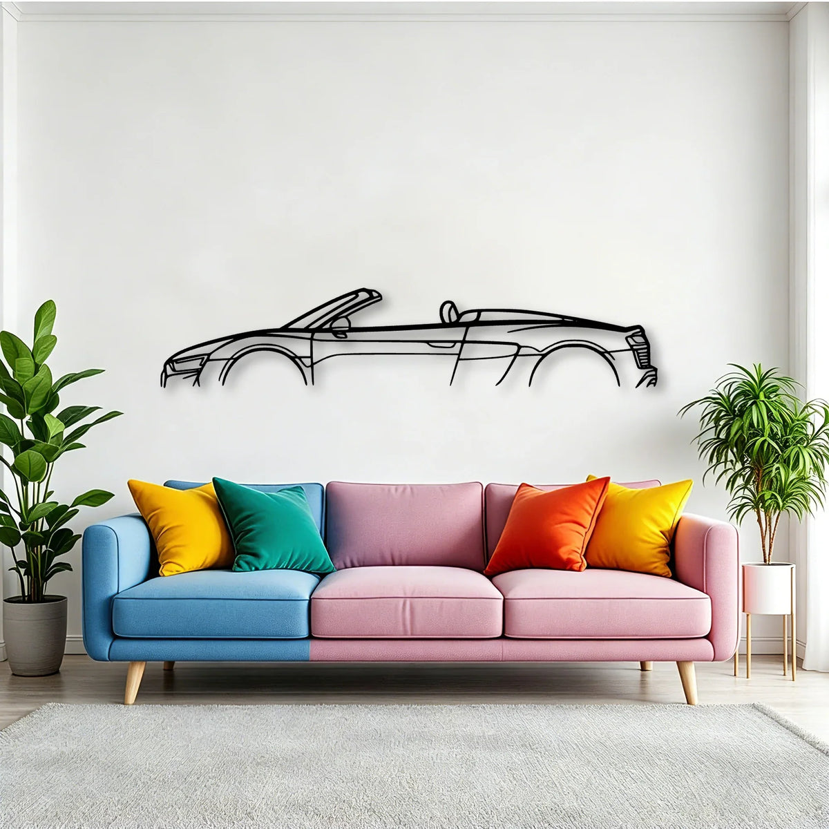 R8 Spyder MK2 2 Classic Silhouette Metal Wall Art - Tinvibe