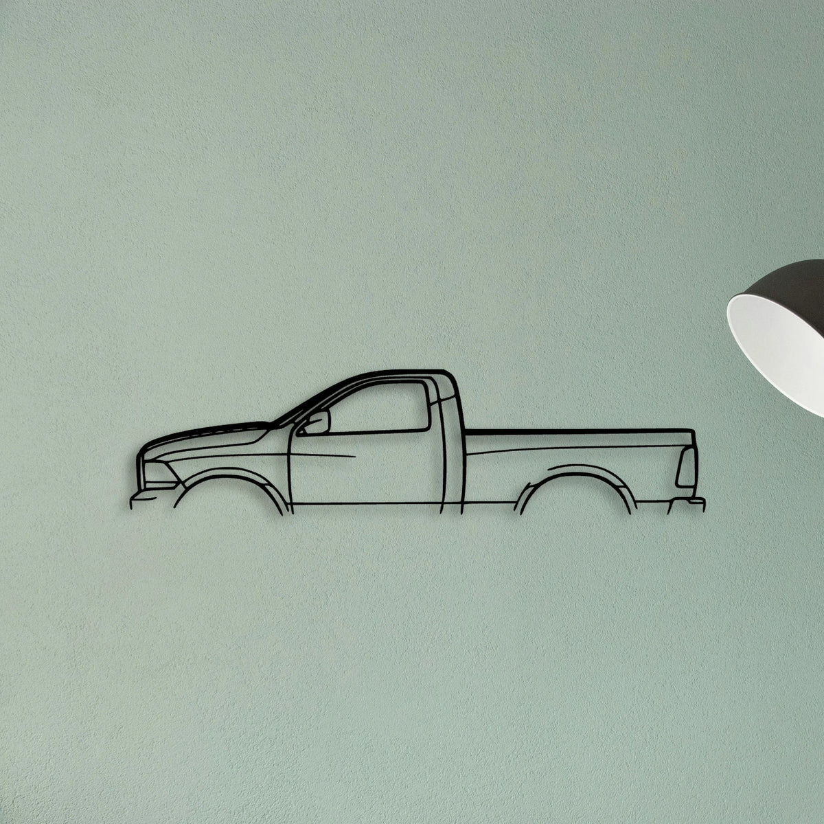 RAM 1500 2013 Classic Silhouette Metal Wall Art - Tinvibe
