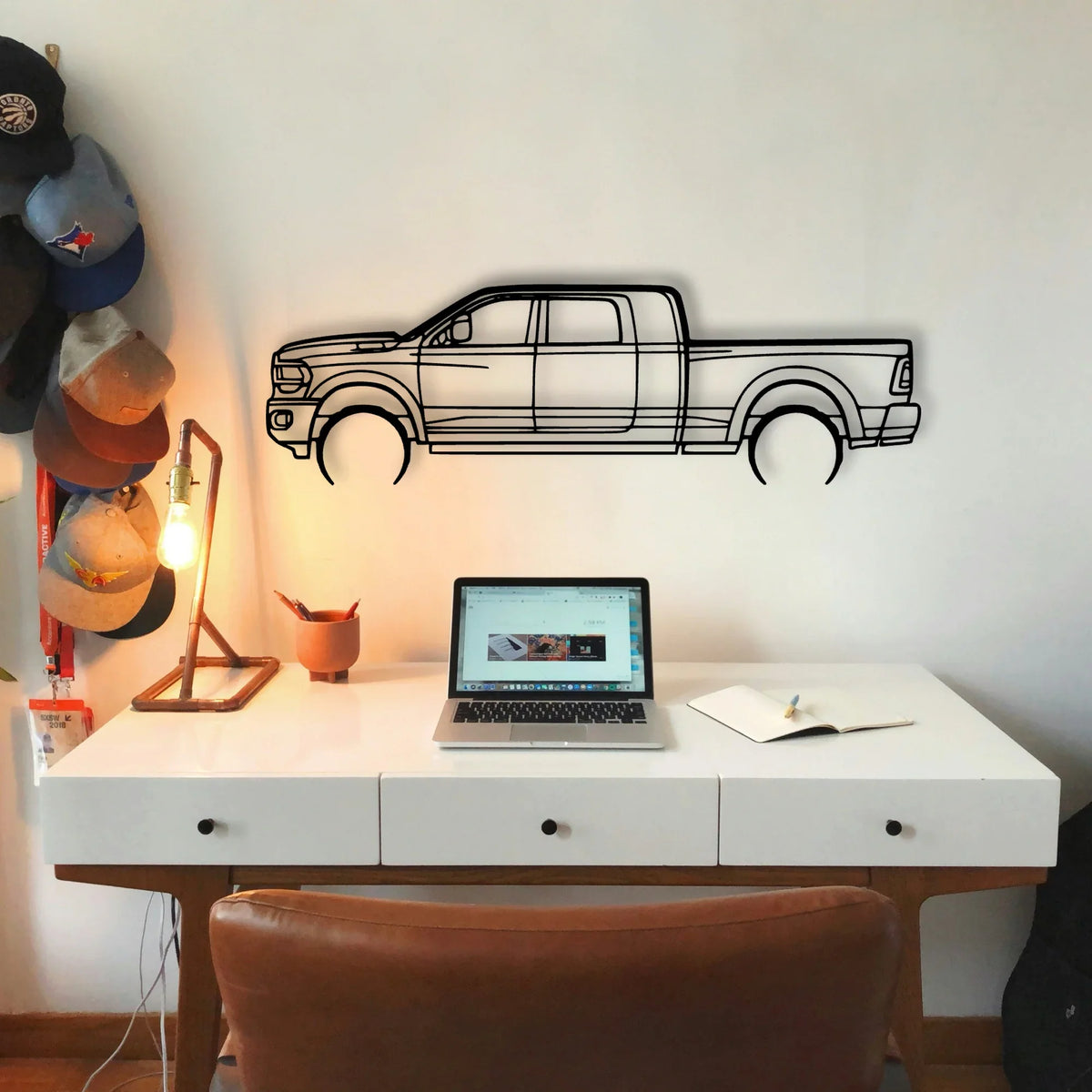 RAM 2500 Mega Classic Silhouette Metal Wall Art - Tinvibe