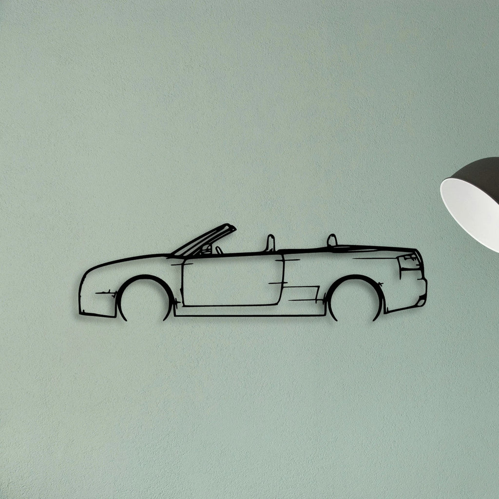 RS4 2006 Cabriolet Classic Silhouette Metal Wall Art - Tinvibe