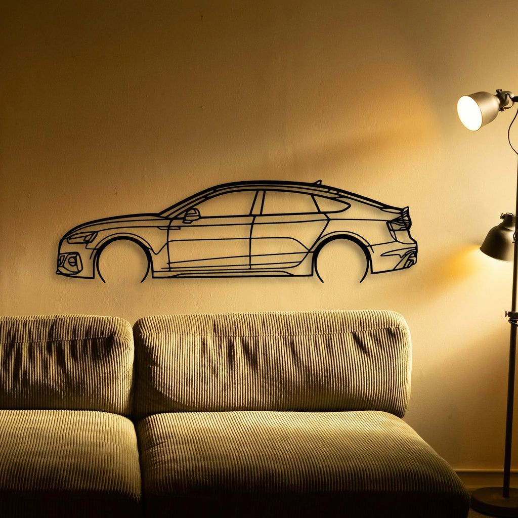 RS5 Sportback 2 Classic Silhouette Metal Wall Art - Tinvibe