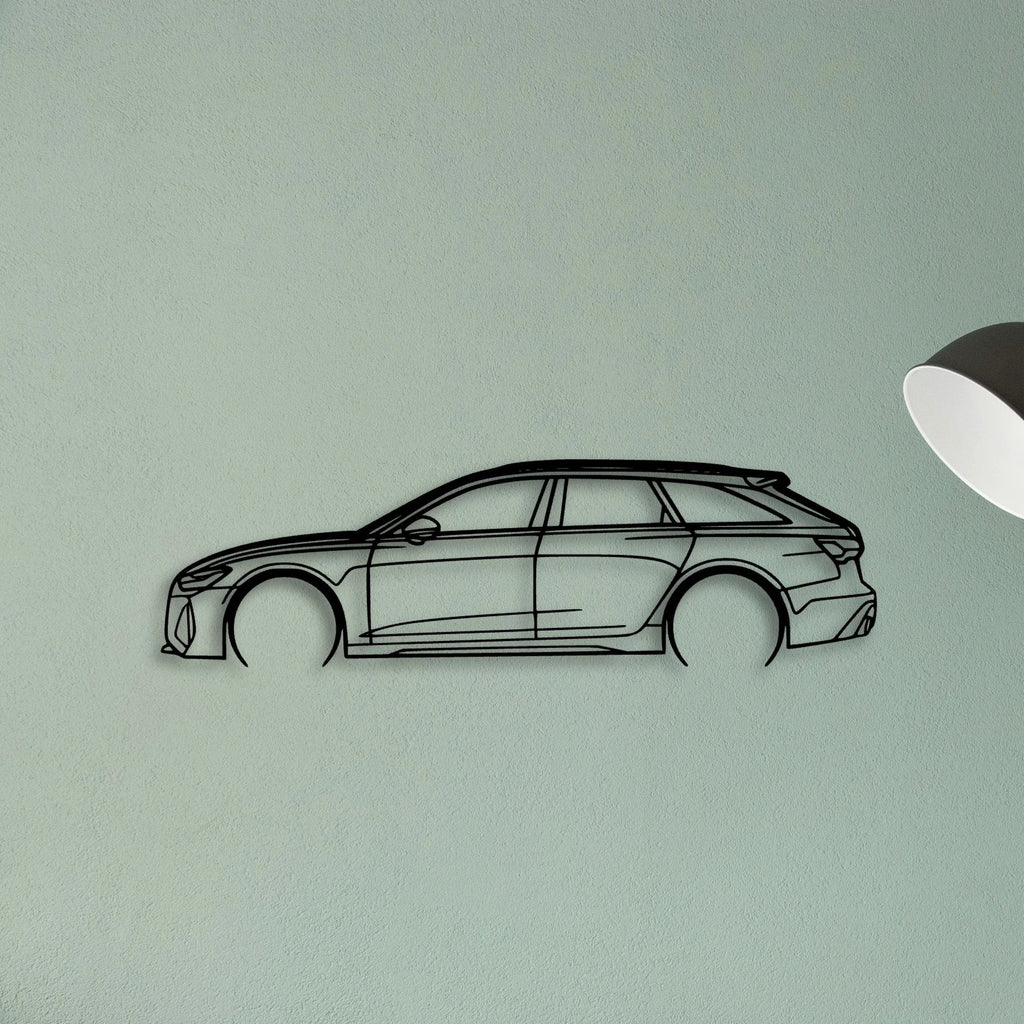 RS6 2022 Classic Silhouette Metal Wall Art - Tinvibe