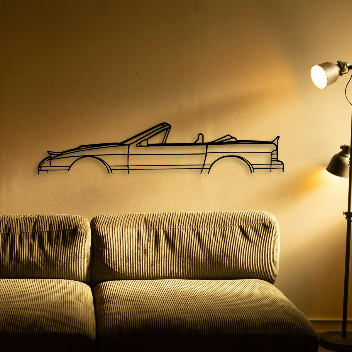 RX7 1986 Cabrio Classic Silhouette Metal Wall Art - Tinvibe