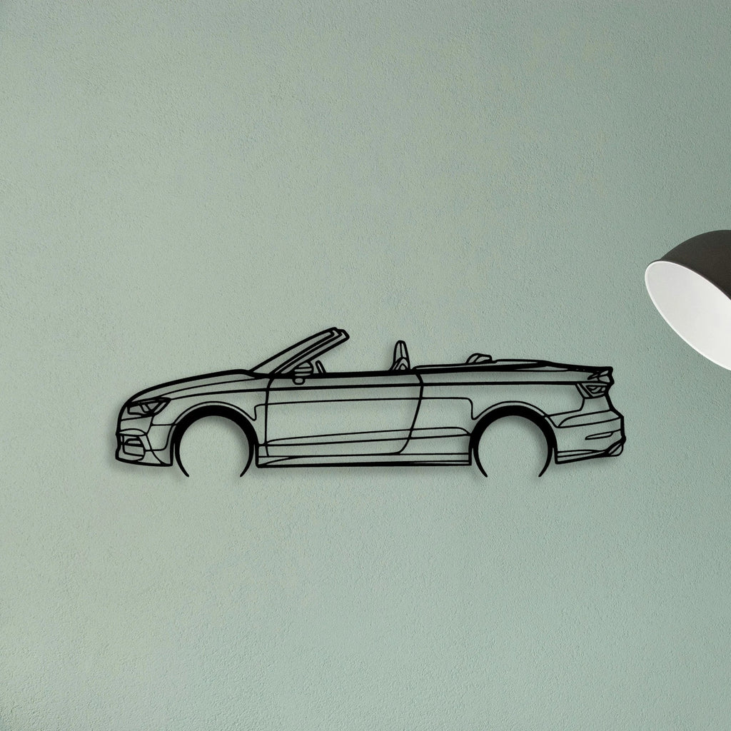 S3 Convertible 2015 Classic Silhouette Metal Wall Art - Tinvibe