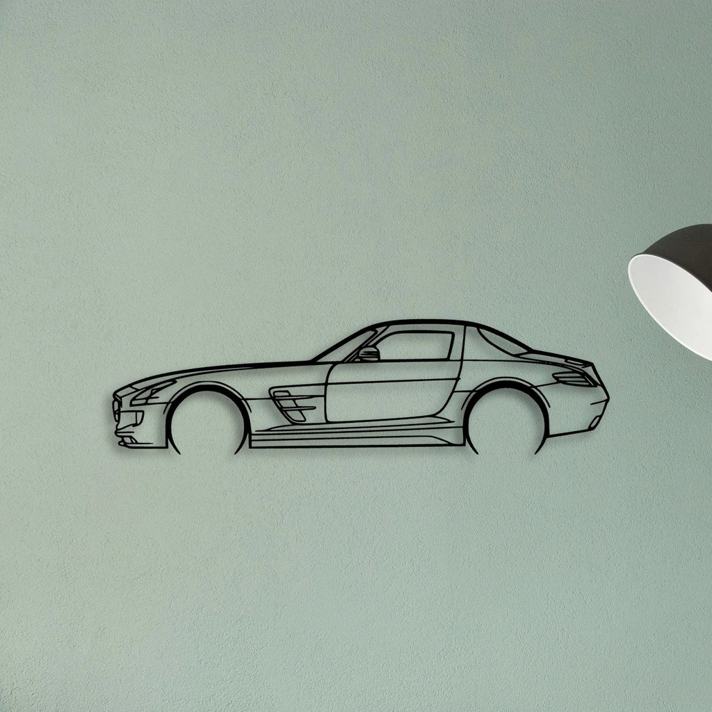 SLS AMG 2011 Classic Silhouette Metal Wall Art - Tinvibe