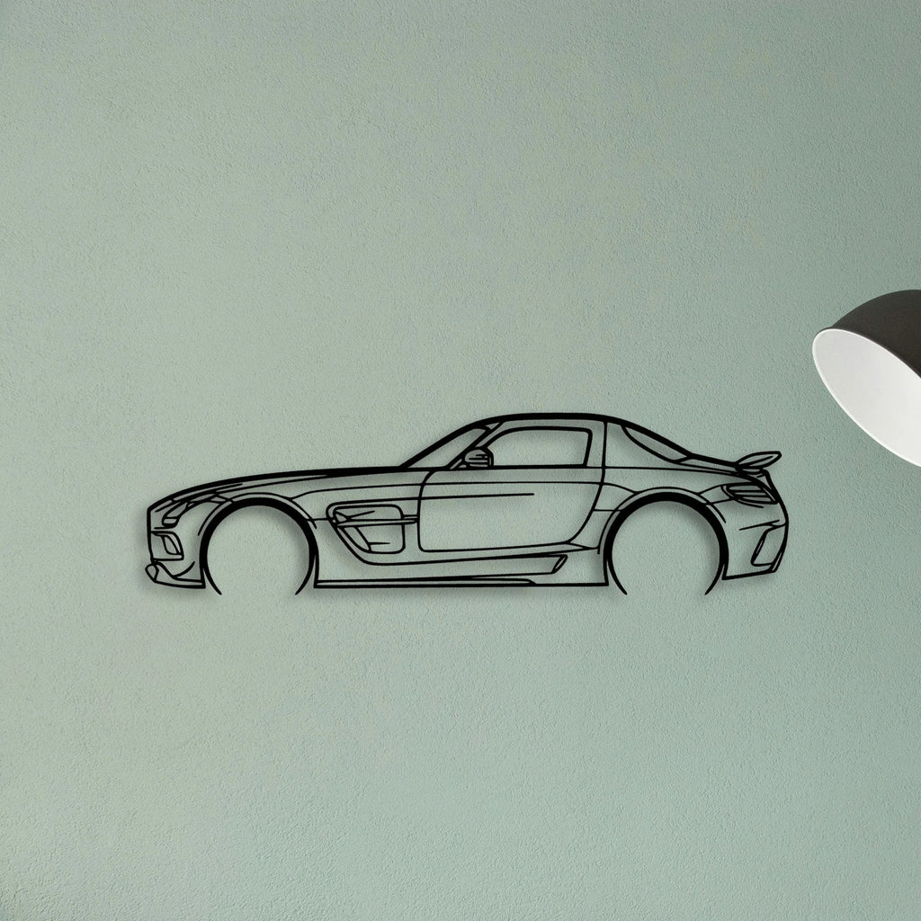 SLS AMG Black Series Classic Silhouette Metal Wall Art - Tinvibe