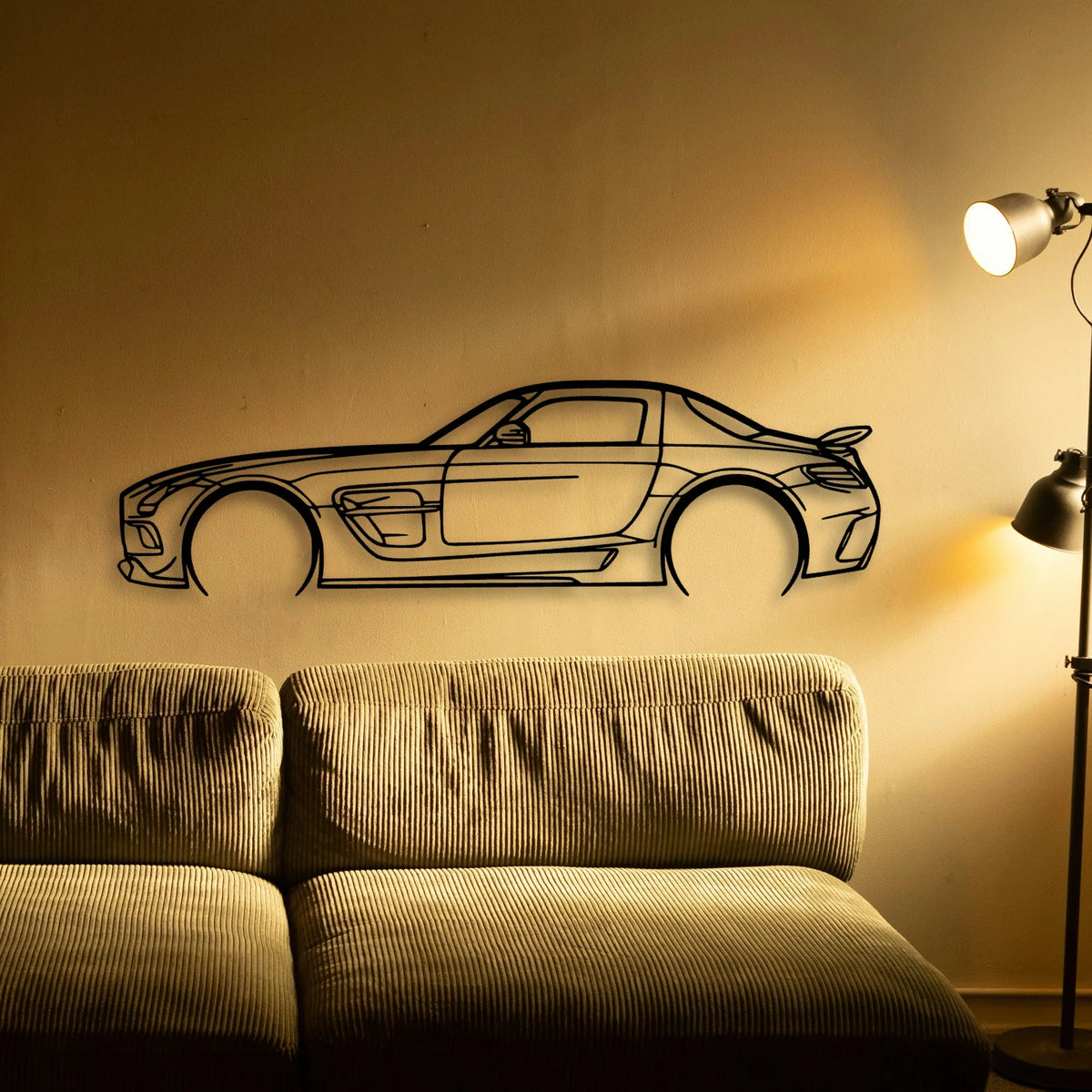 SLS AMG Black Series Classic Silhouette Metal Wall Art - Tinvibe