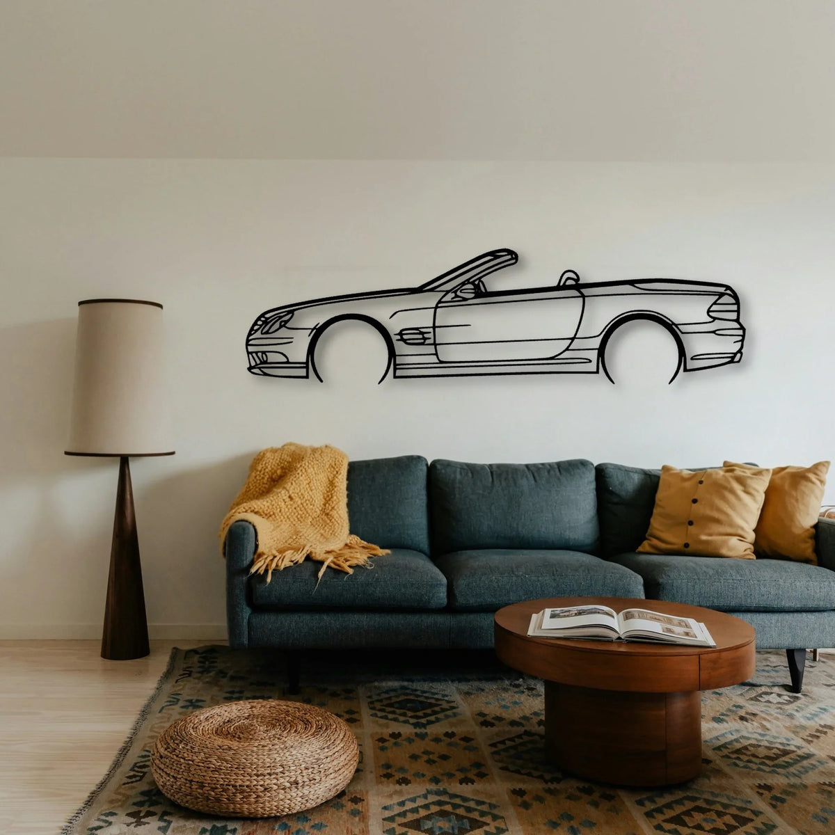 SL 55 AMG 2003 Classic Silhouette Metal Wall Art - Tinvibe