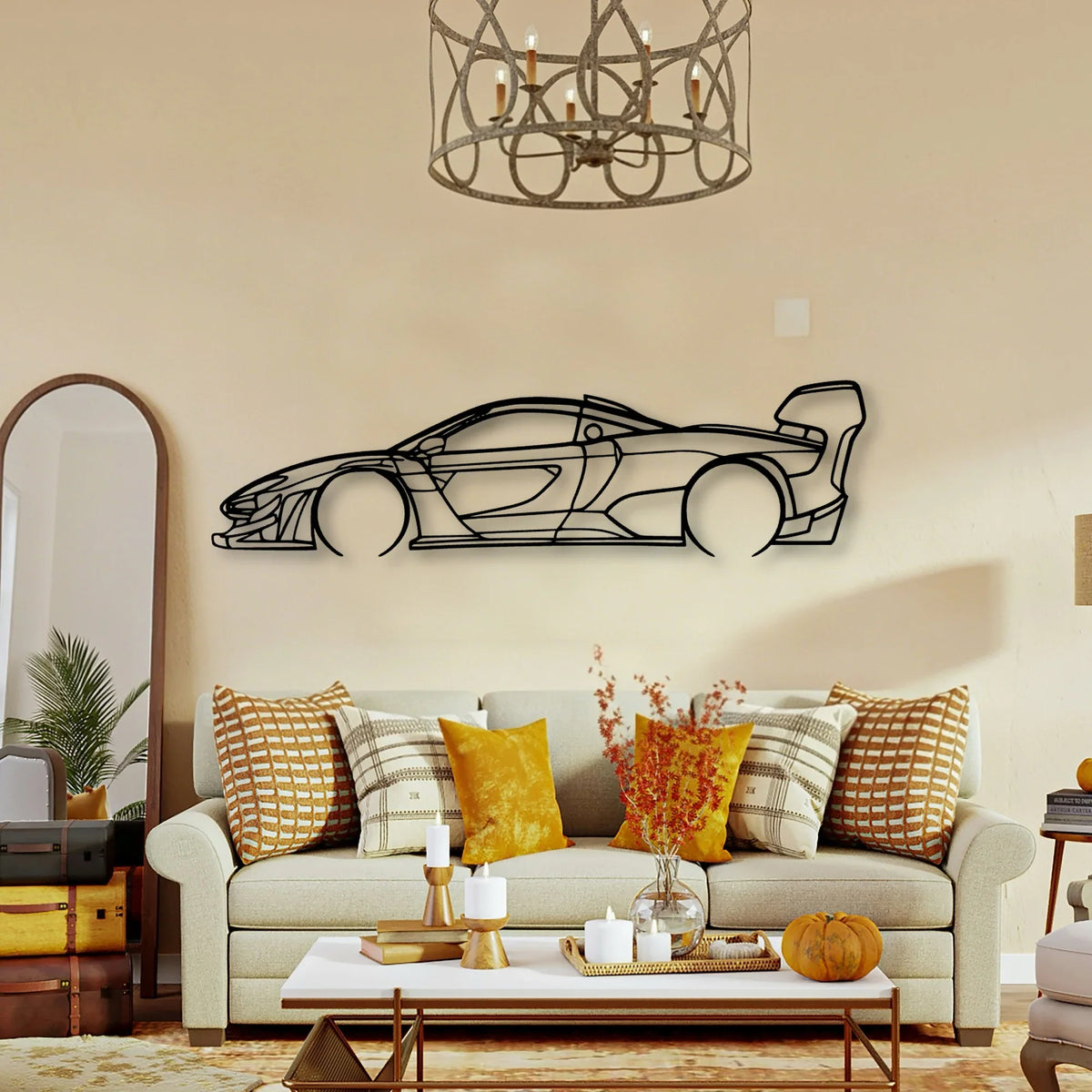 Senna GTR Classic Silhouette Metal Wall Art - Tinvibe