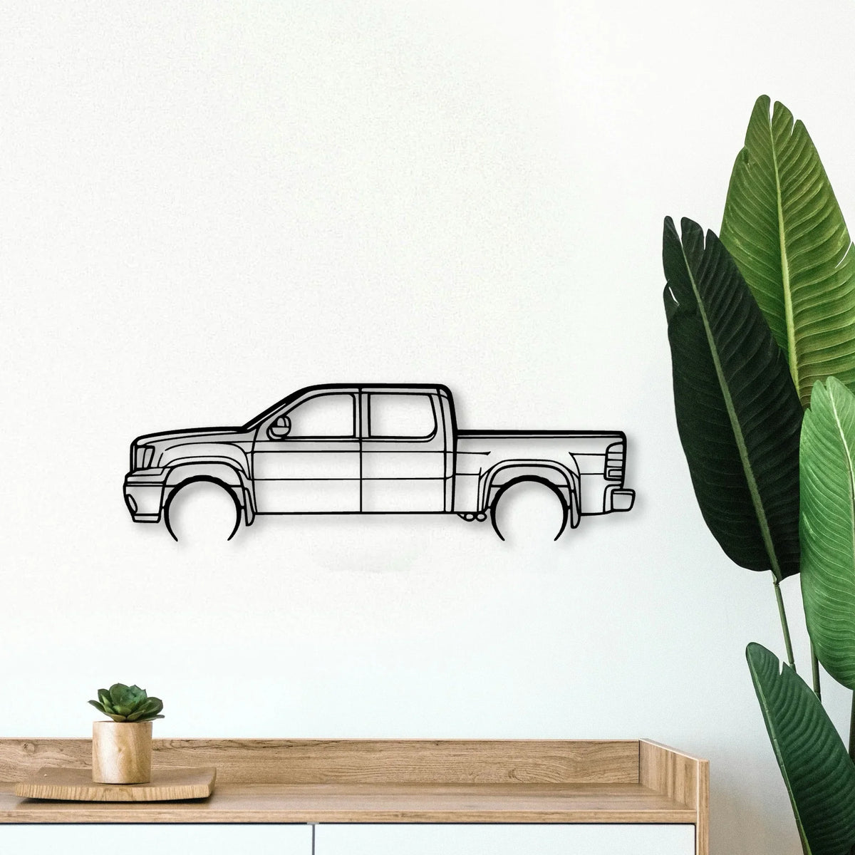 Sierra 1500 2013 Classic Silhouette Metal Wall Art - Tinvibe
