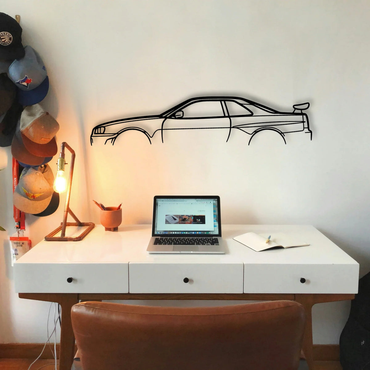 Skyline GT R R34 Classic Silhouette Metal Wall Art - Tinvibe