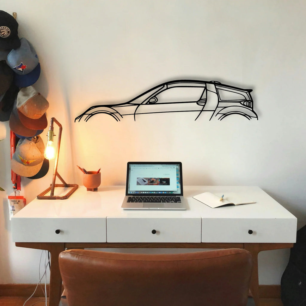 Smart Coupe B Edition 2002 Classic Silhouette Metal Wall Art - Tinvibe
