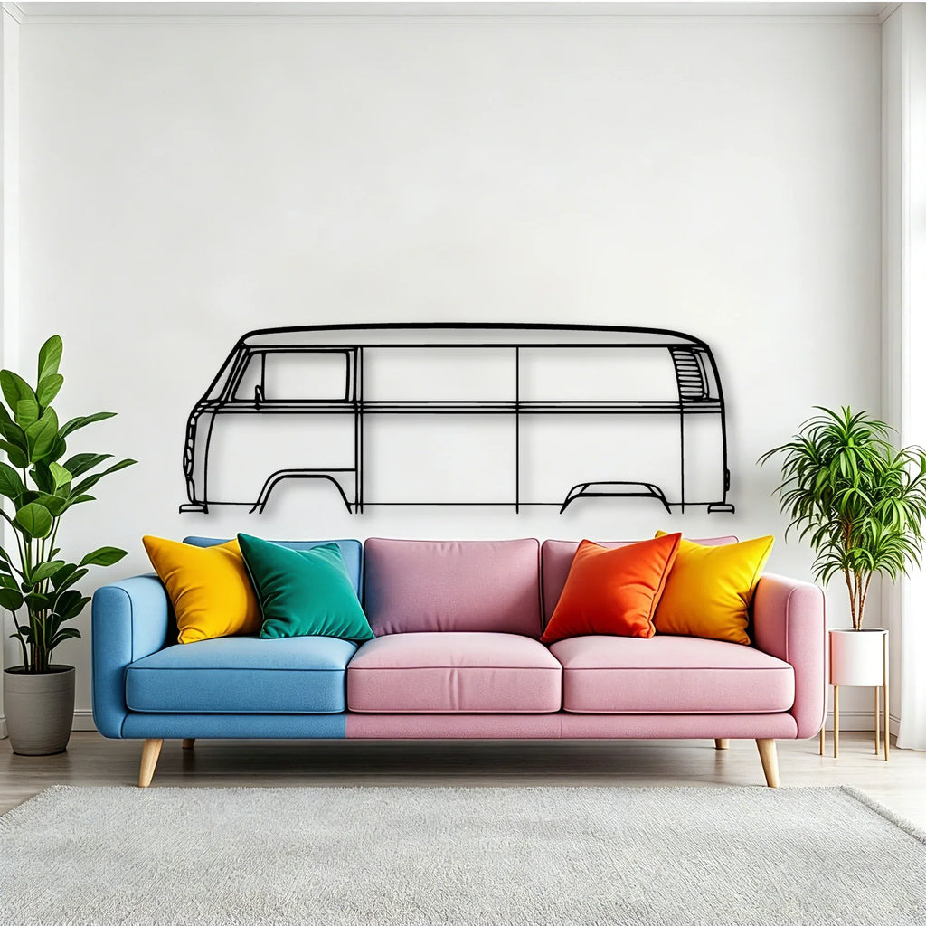 T2 BUS 1977 Classic Silhouette Metal Wall Art - Tinvibe