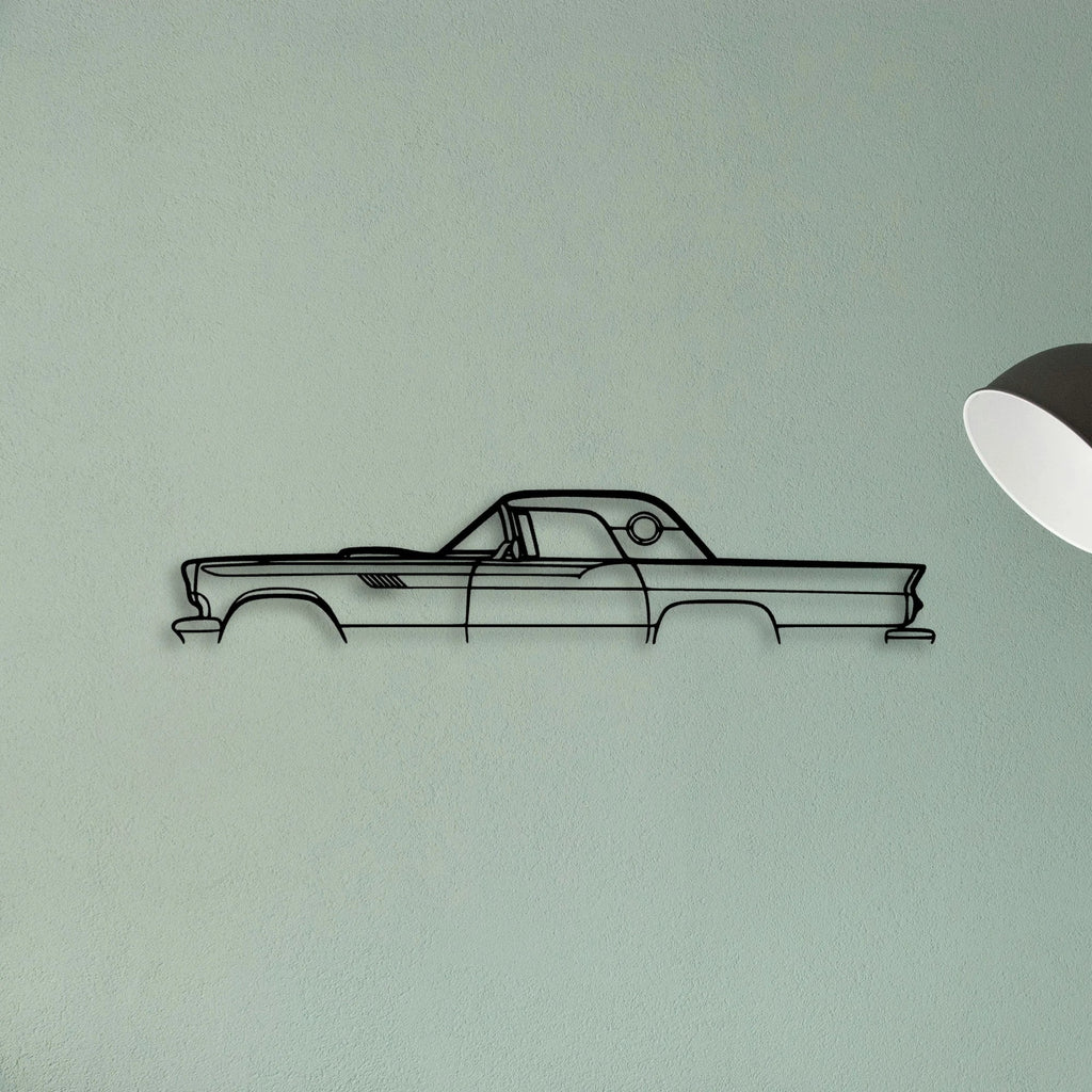 Thunderbird 1957 Classic Silhouette Metal Wall Art - Tinvibe