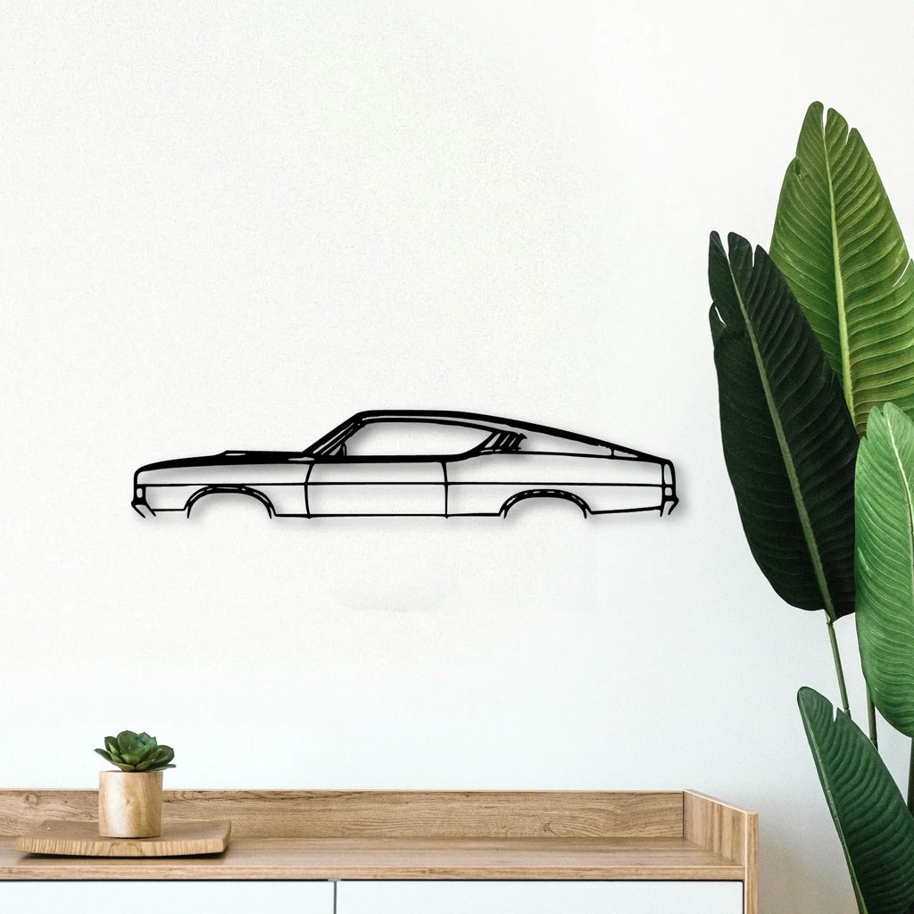 Torino Cobra 1969 Classic Silhouette Metal Wall Art - Tinvibe