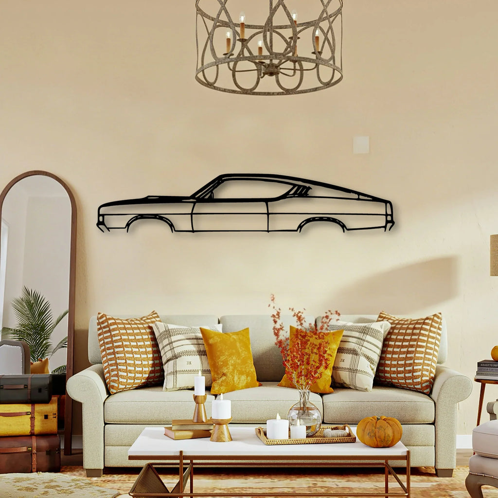 Torino Cobra 1969 Classic Silhouette Metal Wall Art - Tinvibe