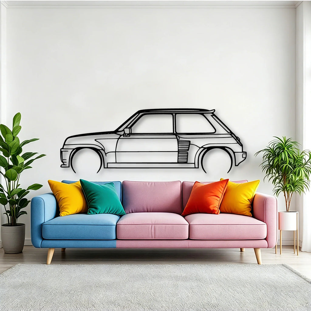 Turbo 2 1983 Classic Silhouette Metal Wall Art - Tinvibe