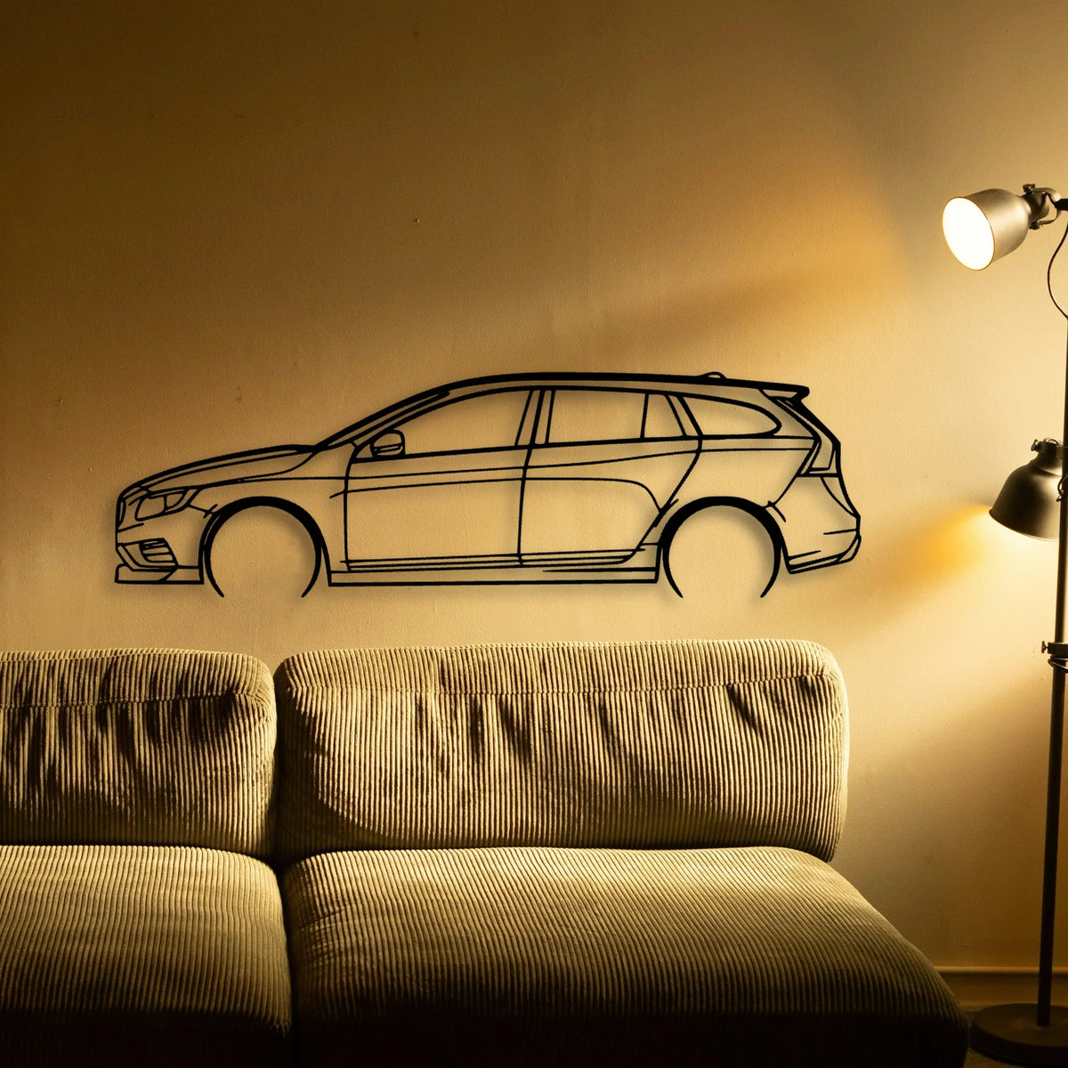 V60 Polestar Classic Silhouette Metal Wall Art - Tinvibe