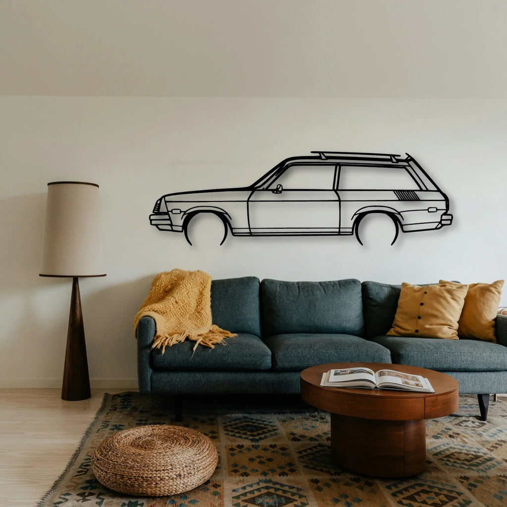Vega Estate Wagon 1976 Classic Silhouette Metal Wall Art - Tinvibe