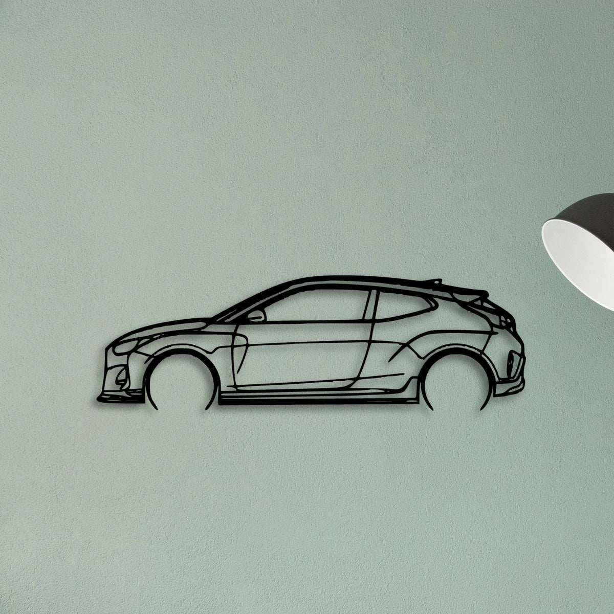 Veloster R 2020 Classic Silhouette Metal Wall Art - Tinvibe