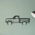 W150 Stepside 1977 Classic Silhouette Metal Wall Art - Tinvibe
