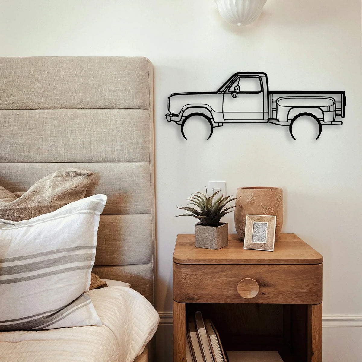 W150 Stepside 1977 Classic Silhouette Metal Wall Art - Tinvibe